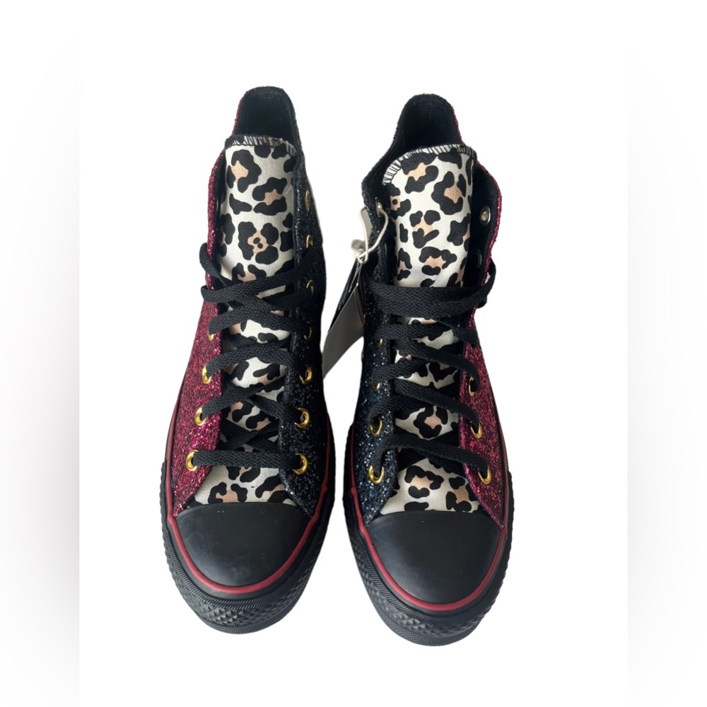 Converse platform glitter high top custom sneakers NWT 9 - Picture 3 of 9